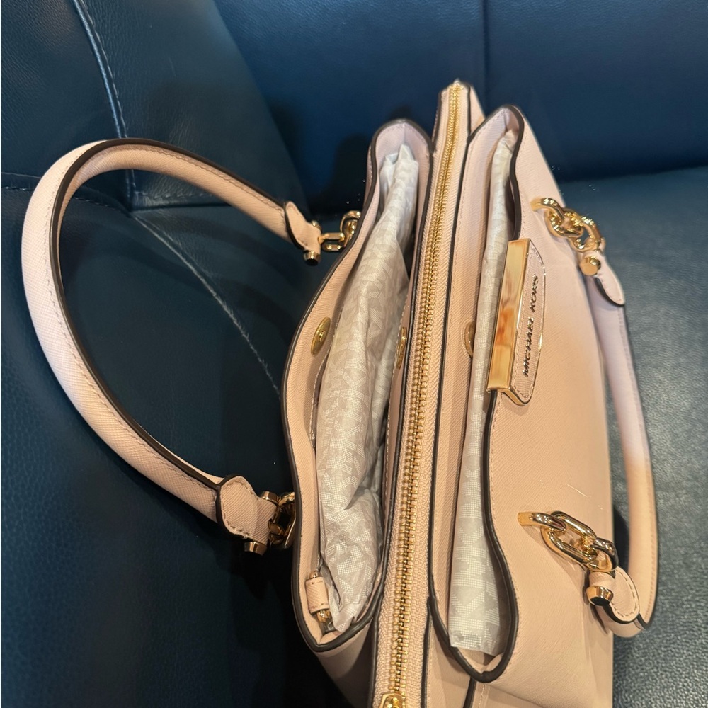 Michael Kors Satchel Leather Handbag - Soft Pink - Rochelle - Picture 4 of 6